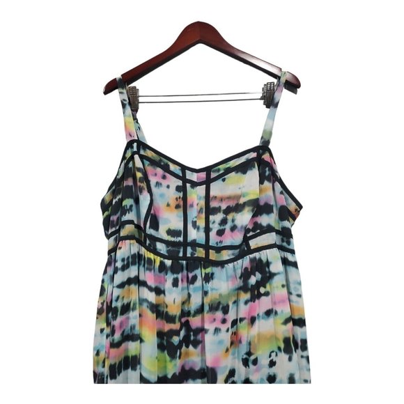 Torrid Plus Size Women's Rainbow Tie-Dye Sleeveless Maxi Dress Chiffon Size 20 - Picture 8 of 16